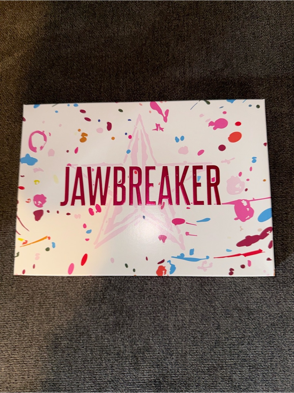 Jeffree Star Jawbreaker Eyeshadow Palette — White & Pink Splatter Design
